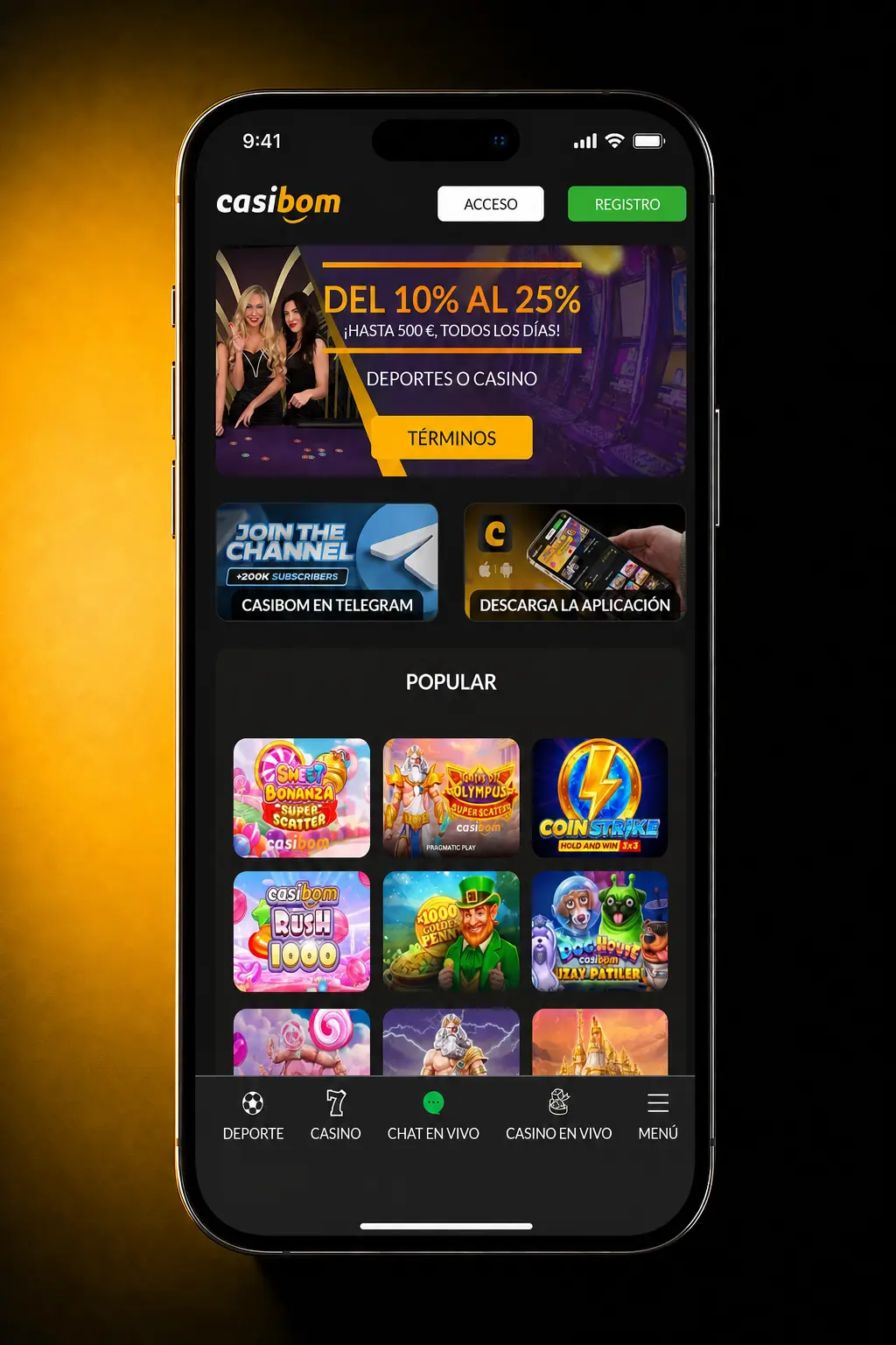 Descargá la app de Casibom para Android: instalá la PWA y accedé al casino y sportsbook fácilmente.