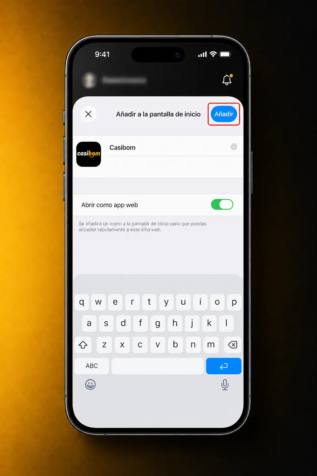 Pasos para descargar la app de Casibom en iOS desde Safari y agregarla a la pantalla de inicio